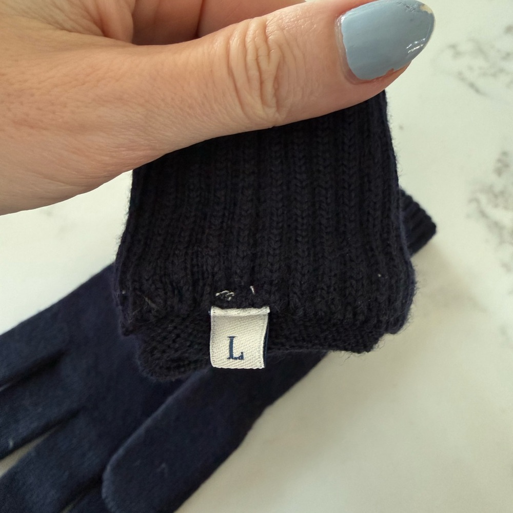 AUTH Moncler Logo Patch Striped Wool Gloves, Size L, Made In Italy - Picture 4 of 8